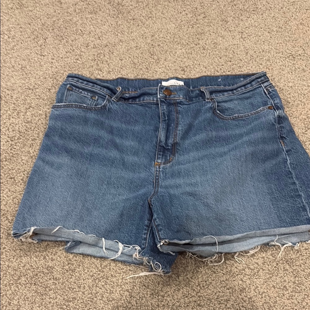 LOFT Distressed Denim Blue Shorts